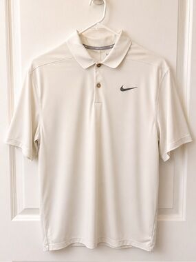 Nike Gold Dri-FIT Polo Shirt in White